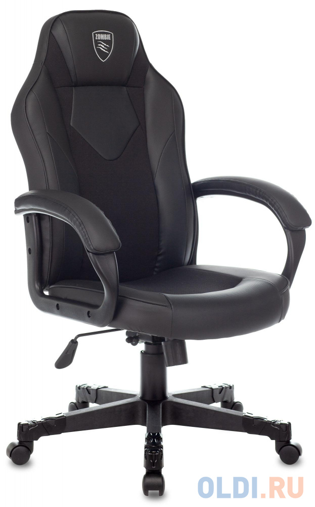 Кресло игровое Zombie GAME 17 черный текстиль/эко.кожа крестовина пластик, цвет чёрный, размер 825 ? 320 ? 670 мм - фото 1