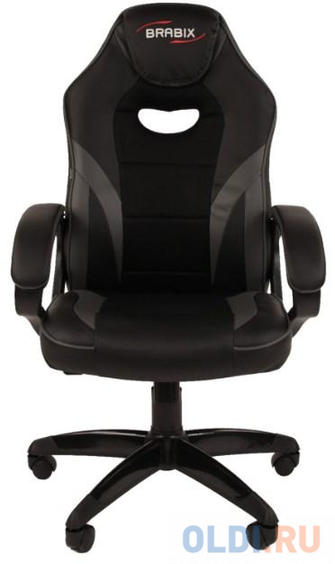 Кресло компьютерное BRABIX "Accent GM-161", TW/экокожа, черное/серое, 532576, 7083504 фото