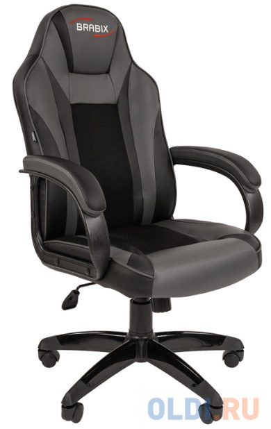 Кресло компьютерное BRABIX Tanto GM-171, TW/экокожа, черное/серое, 532574, 7083502