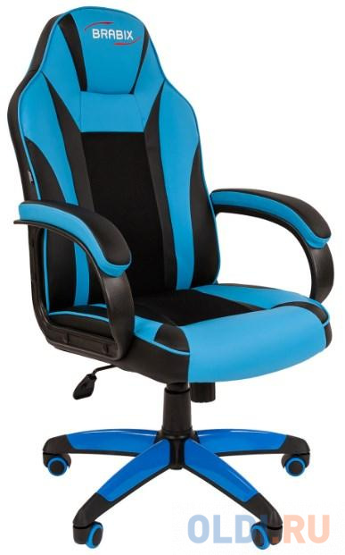 Кресло компьютерное BRABIX Tanto GM-171, TW/экокожа, черное/голубое, 532575, 7083503