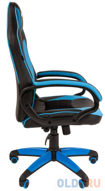 Кресло компьютерное BRABIX "Blaze GM-162", TW/экокожа, черное/голубое, 532578, 7083506 фото