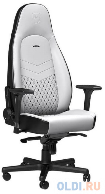 Игровое Кресло Noblechairs ICON Ed. White (NBL-ICN-PU) Hybrid Leather / black, цвет черный/белый, размер (ШхГхВ) 570x1265-1365 мм - фото 1