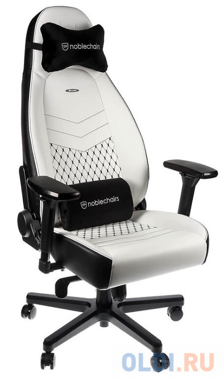 Игровое Кресло Noblechairs ICON Ed. White (NBL-ICN-PU) Hybrid Leather / black, цвет черный/белый, размер (ШхГхВ) 570x1265-1365 мм - фото 2