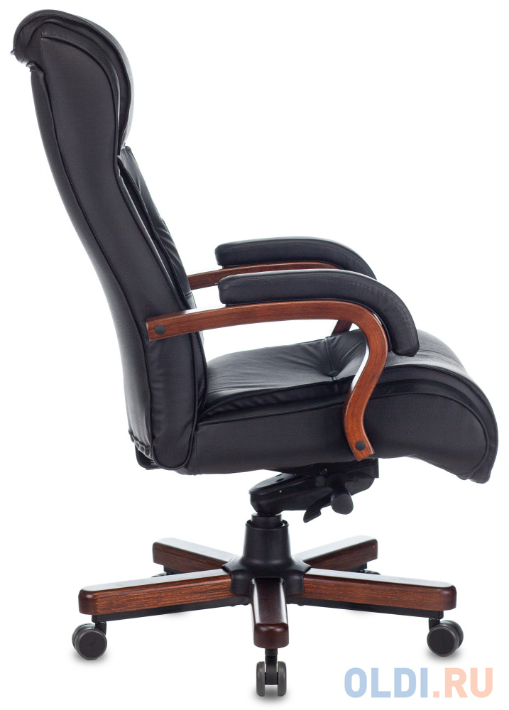 Кресло руководителя Бюрократ T-9926WALNUT черный кожа крестовина металл/дерево фото