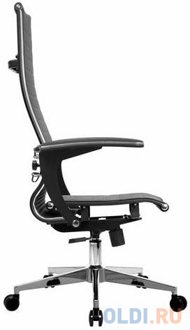 Кресло офисное МЕТТА "К-8.1-Т" хром, экокожа перфорированная, сиденье регулируемое, черное фото