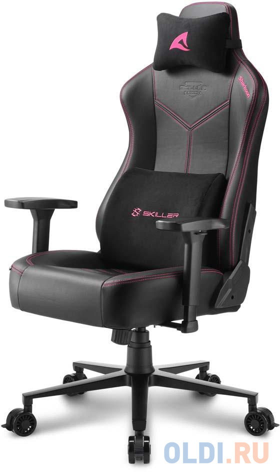 Кресло для геймеров Sharkoon Skiller SGS30 чёрный розовый