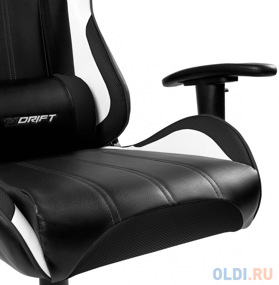 Игровое Кресло DRIFT DR175 PU Leather / black/carbon/white, цвет чёрный - фото 3