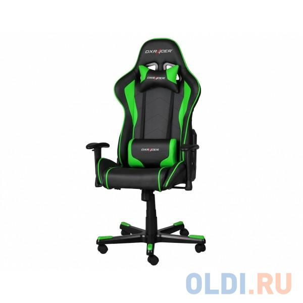 Игровое кресло DXRacer Formula чёрно-зелёное (OH/FE08/NE, экокожа, регулируемый угол наклона) OH/FE08/NE - фото 1