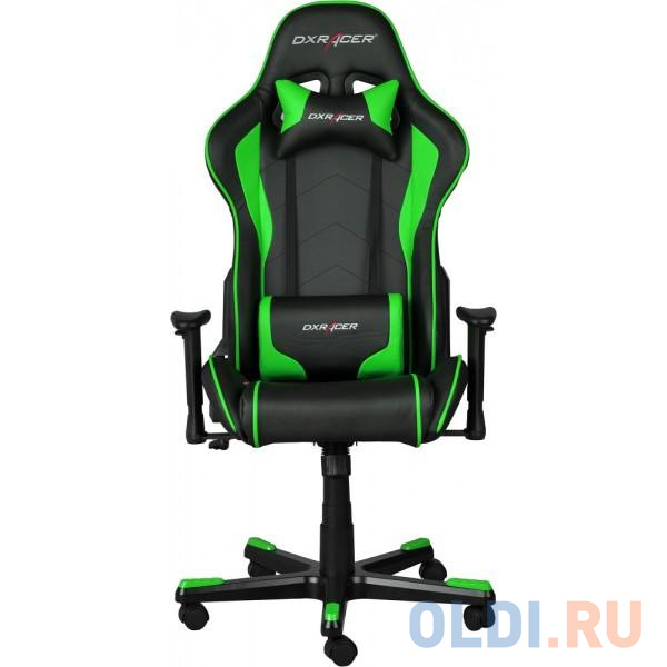 Игровое кресло DXRacer Formula чёрно-зелёное (OH/FE08/NE, экокожа, регулируемый угол наклона) OH/FE08/NE - фото 2
