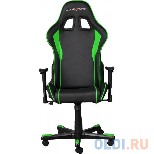 Игровое кресло DXRacer Formula чёрно-зелёное (OH/FE08/NE, экокожа, регулируемый угол наклона) OH/FE08/NE - фото 3