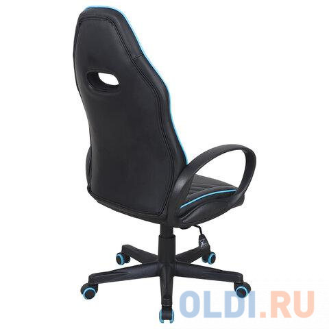 Кресло компьютерное BRABIX Flame GM-004 чёрный голубой фото