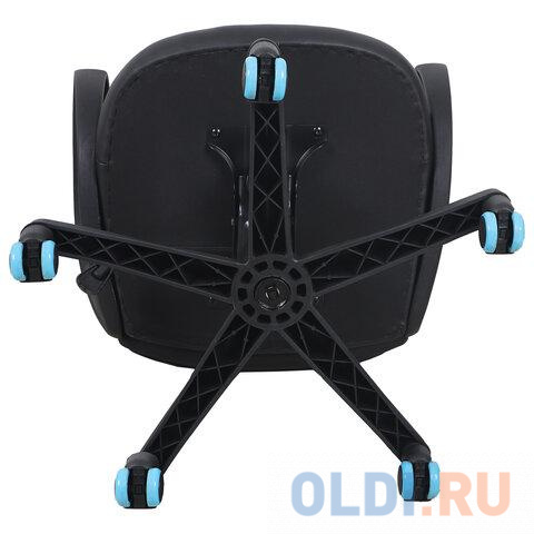 Кресло компьютерное BRABIX Flame GM-004 чёрный голубой фото