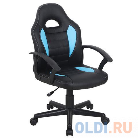 Кресло компьютерное BRABIX Spark GM-201 чёрный голубой утюг decker bxir2401e 2400вт чёрный голубой