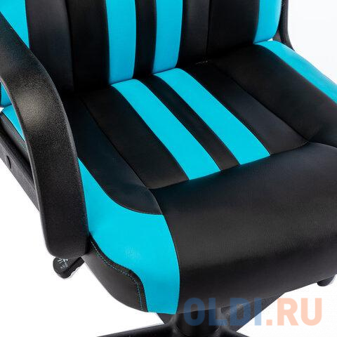 Кресло для геймеров BRABIX Stripe GM-202 чёрный с голубым фото