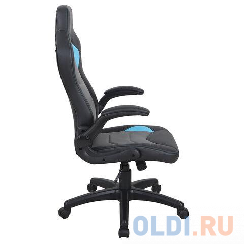 Кресло компьютерное BRABIX Skill GM-005 чёрный голубой фото
