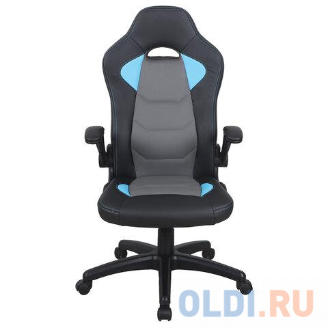 Кресло компьютерное BRABIX Skill GM-005 чёрный голубой фото