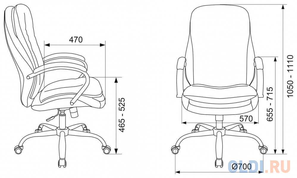 Кресло руководителя Бюрократ T-9950SL Fabric серый Вид№3