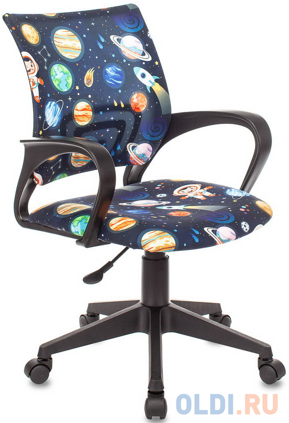 Кресло Бюрократ BUROKIDS 1 чёрный кресло офисное brabix fancy mg 201w с подлокотниками пластик белый оранжевое tw 96 1 532410