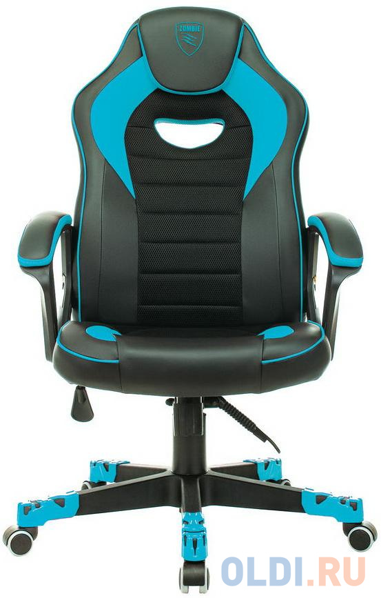 Кресло для геймеров Zombie GAME 16 чёрный голубой - фото 6