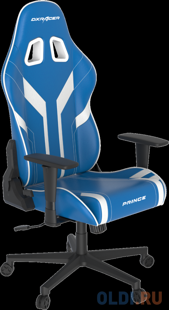 Игровое кресло DXRacer Peak сине-белое (OH/P88/BW, экокожа, регулируемый угол наклона, Топ-Ган), цвет белый - фото 4