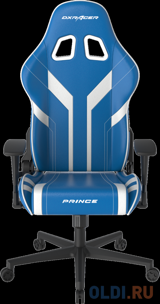 Игровое кресло DXRacer Peak сине-белое (OH/P88/BW, экокожа, регулируемый угол наклона, Топ-Ган), цвет белый - фото 5