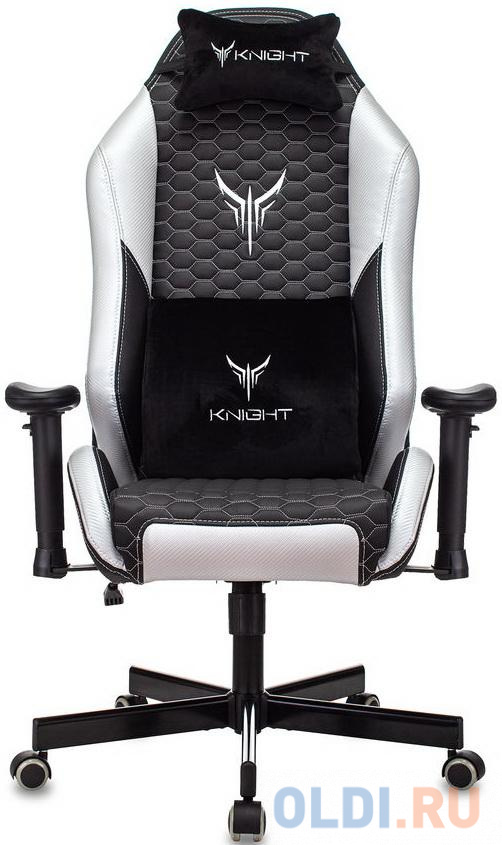 Кресло для геймеров Knight Neon чёрный серебристый - фото 6