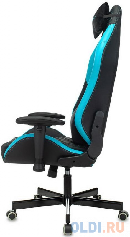 Кресло для геймеров Knight Neon чёрный голубой фото