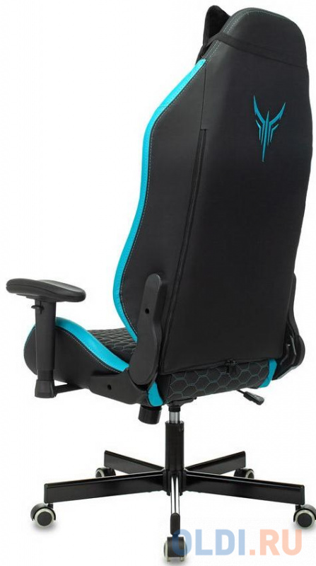 Кресло для геймеров Knight Neon чёрный голубой фото