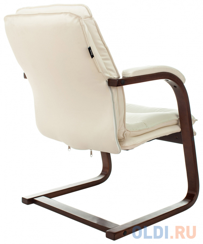 Кресло Бюрократ T-9927WALNUT-AV слоновая кость кожа полозья дерево фото