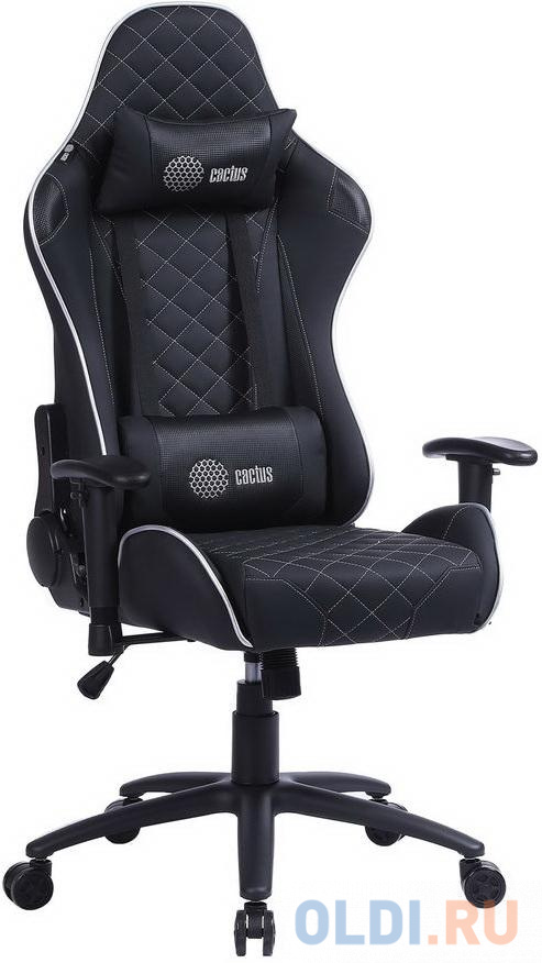 Кресло для геймеров Cactus CS-CHR-030BLS чёрный белый кресло для геймеров thermaltake argent e700 turquoise чёрный бирюзовый