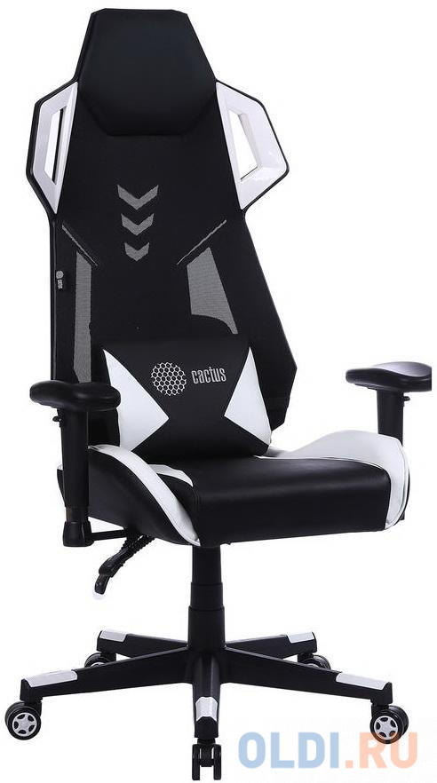 Кресло для геймеров Cactus CS-CHR-090BLW чёрный белый кресло для геймеров karnox hero genie edition фиолетовый белый