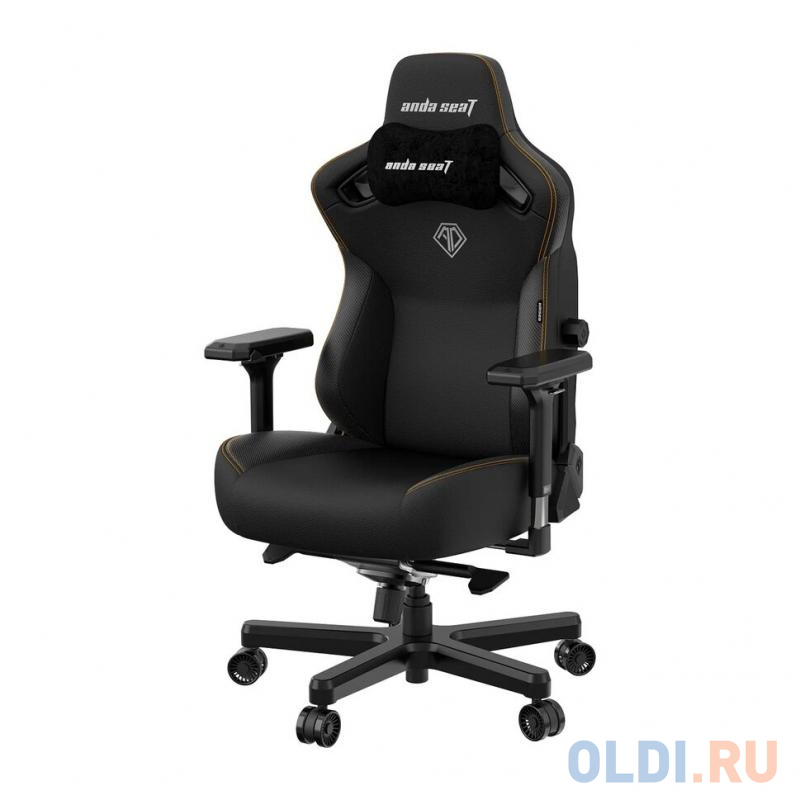 Кресло игровое Anda Seat Kaiser 3, цвет чёрный, размер L (120кг), материал ПВХ (модель AD12)