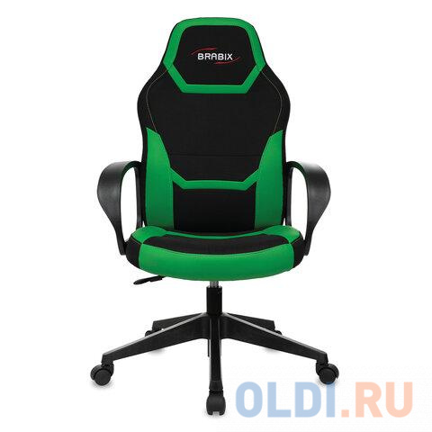 Кресло компьютерное BRABIX Alpha GM-018 черный/зеленый фото