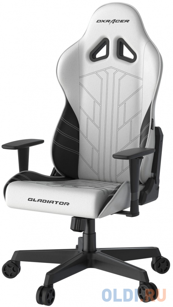 Игровое кресло DXRacer Gladiator бело-чёрное (OH/G8000/WN, кожа-PU, 3D, Топ-Ган) OH/G8000/WN - фото 1