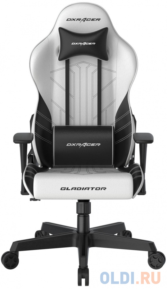 Игровое кресло DXRacer Gladiator бело-чёрное (OH/G8000/WN, кожа-PU, 3D, Топ-Ган) OH/G8000/WN - фото 7