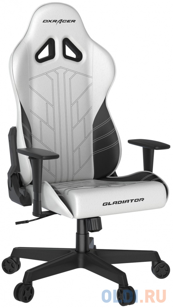 Игровое кресло DXRacer Gladiator бело-чёрное (OH/G8000/WN, кожа-PU, 3D, Топ-Ган) OH/G8000/WN - фото 9