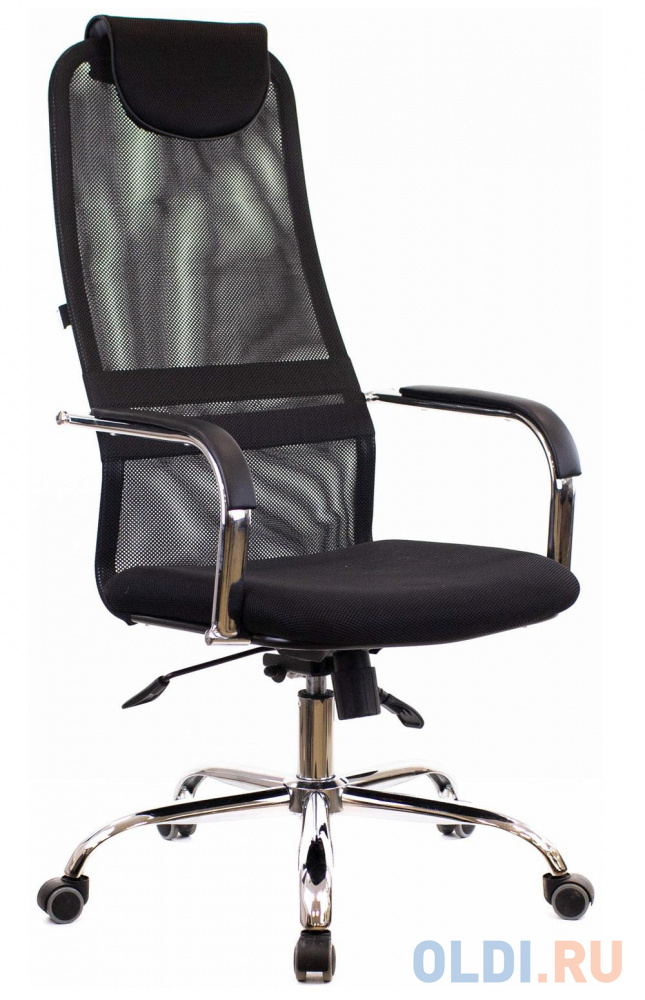 Офисное кресло Everprof EP-708 TM чёрное (Акриловая сетка, хром, ролики, ТопГан Мульти), цвет чёрный, размер 10-1240х600х550 мм. - фото 1