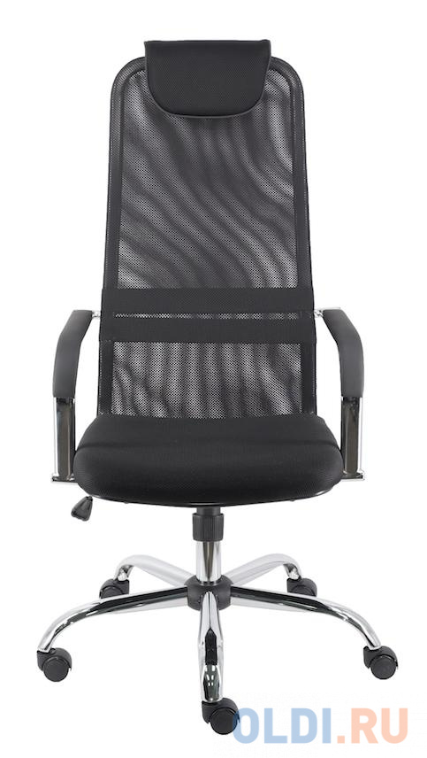 Офисное кресло Everprof EP-708 TM чёрное (Акриловая сетка, хром, ролики, ТопГан Мульти) фото