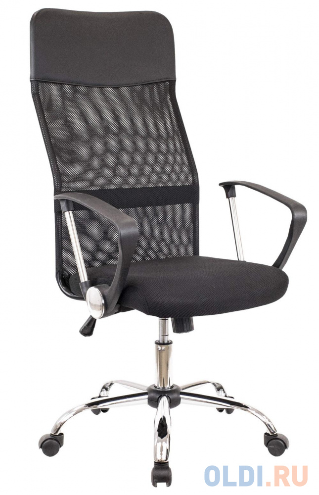Офисное кресло Everprof Ultra T чёрное (Акриловая сетка, ткань, хром, ролики, ТопГан), цвет чёрный, размер 1110-1210х600х650 мм. - фото 1