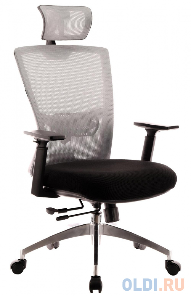 Офисное кресло Everprof Polo S серое (Акриловая сетка, ткань, хром, ролики, Механизм качания, Sipro)
