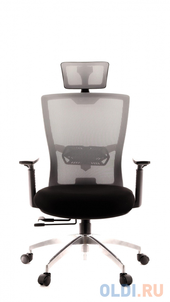 Офисное кресло Everprof Polo S серое (Акриловая сетка, ткань, хром, ролики, Механизм качания, Sipro), цвет чёрный, размер 1150-1230х700х650 мм. - фото 3