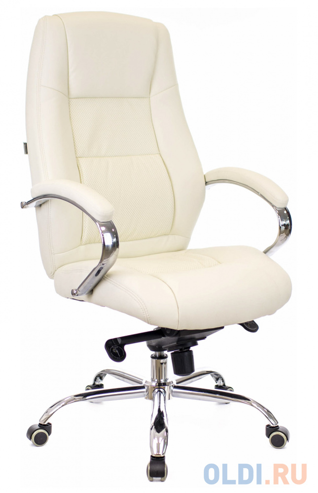 Офисное кресло Everprof Kron M бежевое (экокожа, хром, ролики, Мультиблок) кресло руководителя everprof valencia m экокожа