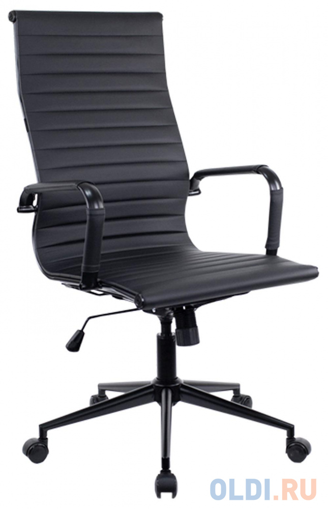 Офисное кресло Everprof Rio Black T чёрное (экокожа, чёрная сталь, ролики, ТопГан)