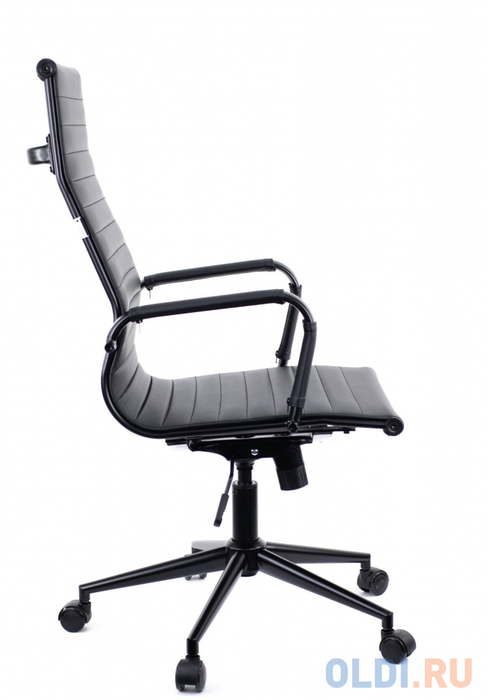 Офисное кресло Everprof Rio Black T чёрное (экокожа, чёрная сталь, ролики, ТопГан), цвет чёрный, размер 1040-1110х660х560 мм. - фото 2