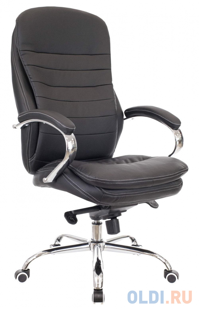 Офисное кресло Everprof Valencia M чёрное (экокожа, хром, ролики, Мультиблок), цвет чёрный, размер 1200-1260х700х660 мм. - фото 1