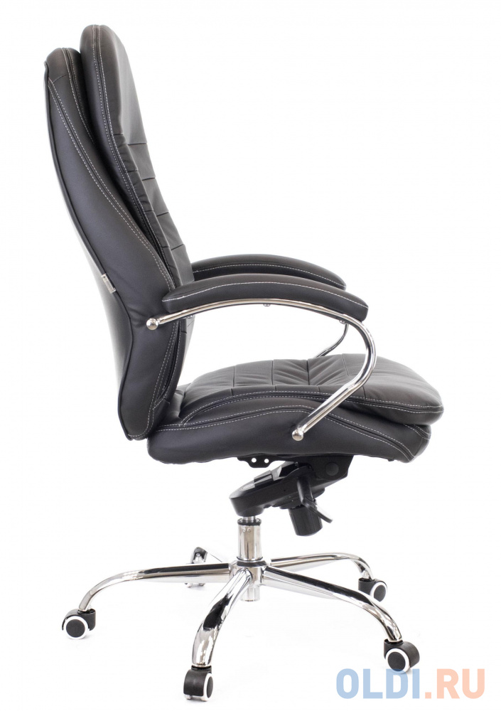 Офисное кресло Everprof Valencia M чёрное (экокожа, хром, ролики, Мультиблок), цвет чёрный, размер 1200-1260х700х660 мм. - фото 2