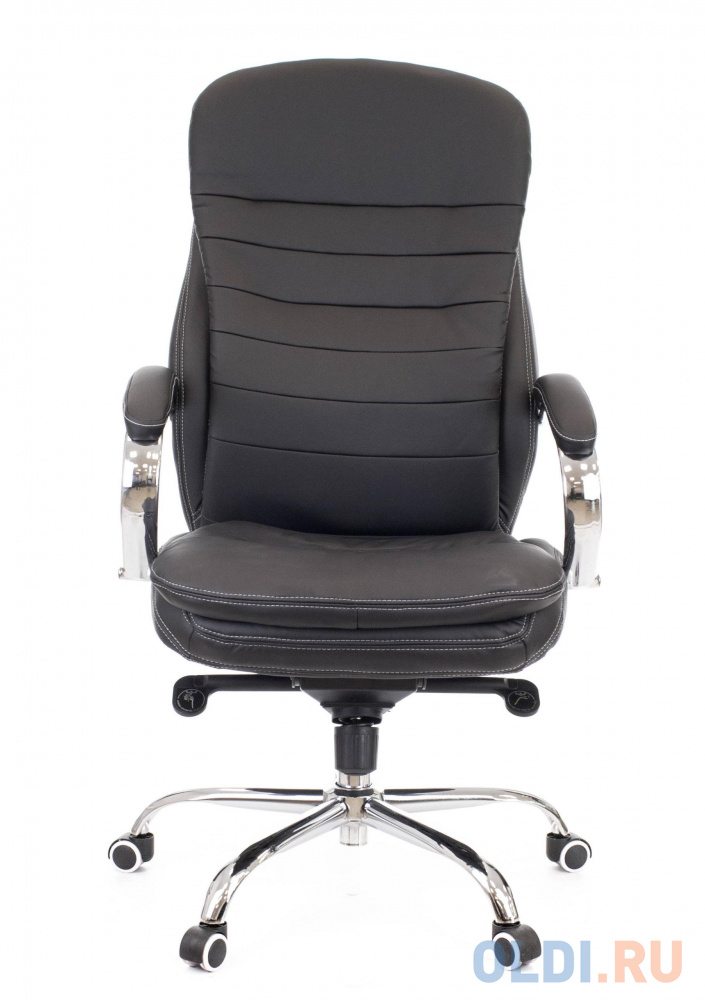 Офисное кресло Everprof Valencia M чёрное (экокожа, хром, ролики, Мультиблок), цвет чёрный, размер 1200-1260х700х660 мм. - фото 3