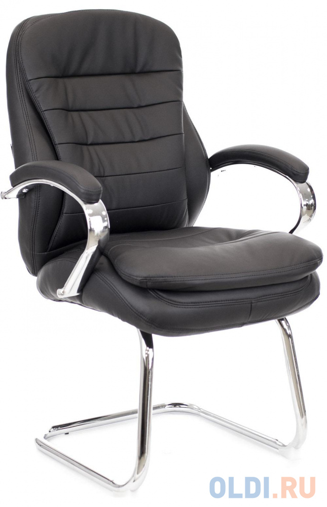 Офисное кресло Everprof Valencia CF чёрное (экокожа, хром, полозья), цвет чёрный, размер 1060х610х530 мм. - фото 1