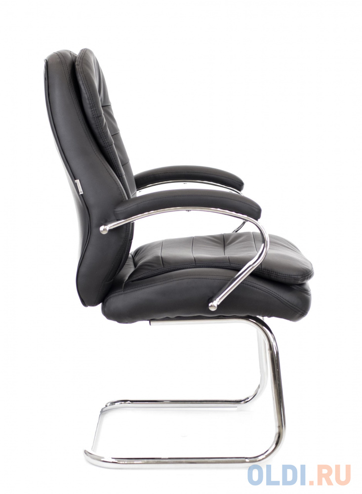 Офисное кресло Everprof Valencia CF чёрное (экокожа, хром, полозья), цвет чёрный, размер 1060х610х530 мм. - фото 2