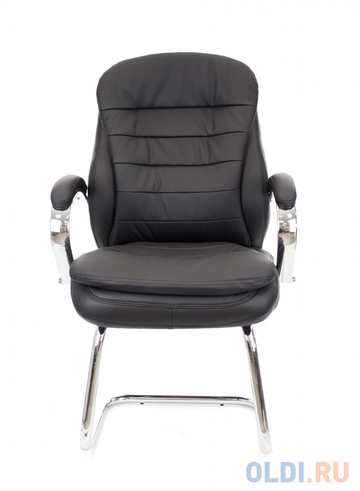 Офисное кресло Everprof Valencia CF чёрное (экокожа, хром, полозья), цвет чёрный, размер 1060х610х530 мм. - фото 3